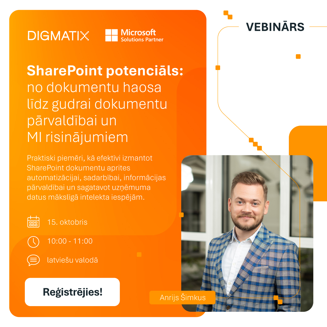 SharePoint potenciāls: no dokumentu haosa līdz gudrai dokumentu pārvaldībai un MI risinājumiem