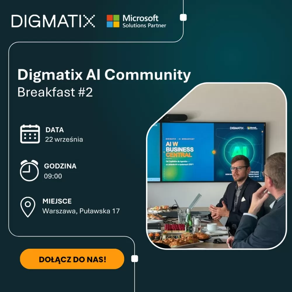 Jak wykorzystać AI w Microsoft Dynamics 365 Business Central, aby usprawnić pracę i zwiększyć efektywność firmy? O tym porozmawiamy 22 wr